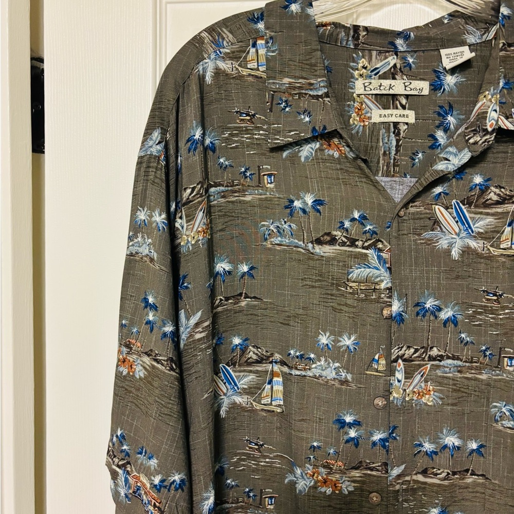 Batik Bay Hawaiian Surf Beach Button Down Shirt
